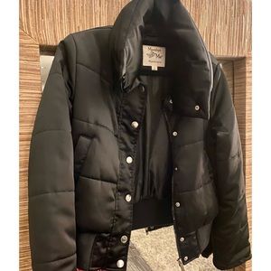 Black Bomber Puffer Jacket
